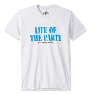 Marky G Men's Apparel 6410-party Graphic Sueded Crew T-Shirt Sz XS -WHITE